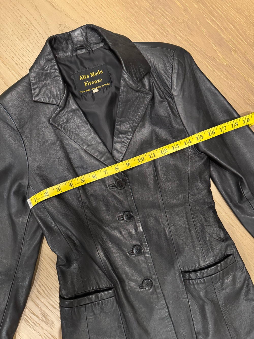 Vintage Alta Moda Firenze Real Leather Blazer Jacket - Picture 6 of 7